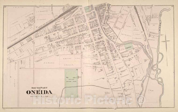 Historic Map - 1875 Madison County (N.Y.), South Part Of Oneida - Vintage Wall Art