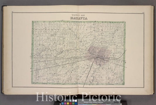 Historic Map - 1876 Genesee County (N.Y.), Town Of Batavia - Vintage Wall Art