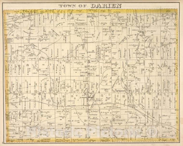 Historic Map - 1876 Genesee County (N.Y.), Town Of Darien - Vintage Wall Art