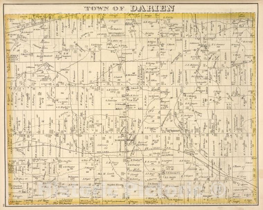 Historic Map - 1876 Genesee County (N.Y.), Town Of Darien - Vintage Wall Art