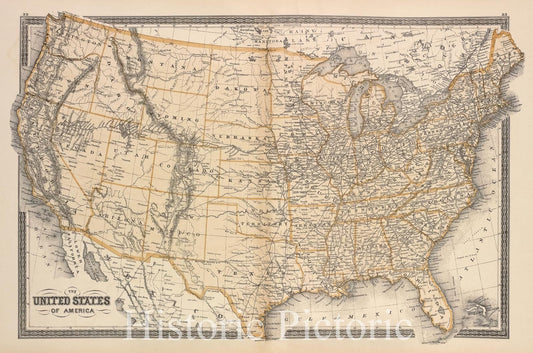 Historic 1880 Map - The United States Of America - Erie County (N.Y.) - New York (State) - Erie County Atlases Of The United States - Atlas Of Erie County, New York. - Vintage Wall Art