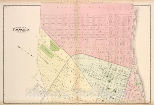 Historic Map - 1880 Erie County, New York (N.Y.), South West Part Of Tonawanda - Vintage Wall Art