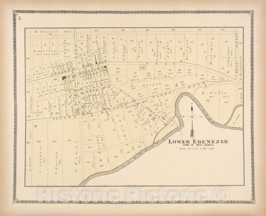 Historic 1880 Map - Lower Ebenezer [Village] - Erie County (N.Y.) - New York (State) - Erie County Atlases Of The United States - Atlas Of Erie County, New York. - Vintage Wall Art