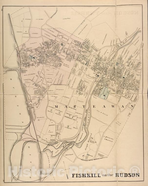Historic 1876 Map - Fishkill On The Hudson [Village] - Dutchess County (N.Y.New Illustrated Atlas Of Dutchess County, New York. - Vintage Wall Art
