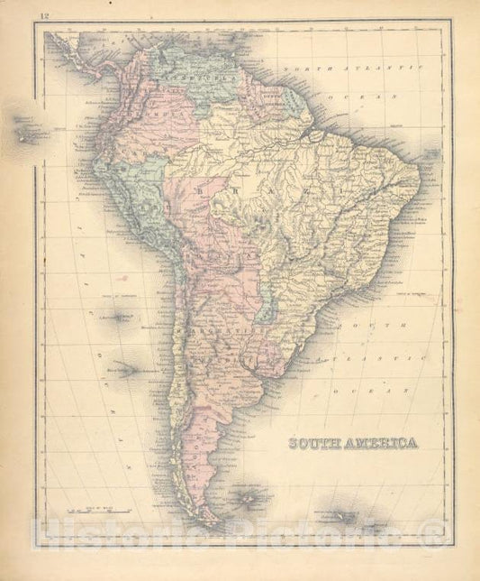 Historic 1876 Map - South America - Dutchess County (N.Y.New Illustrated Atlas Of Dutchess County, New York. - Vintage Wall Art