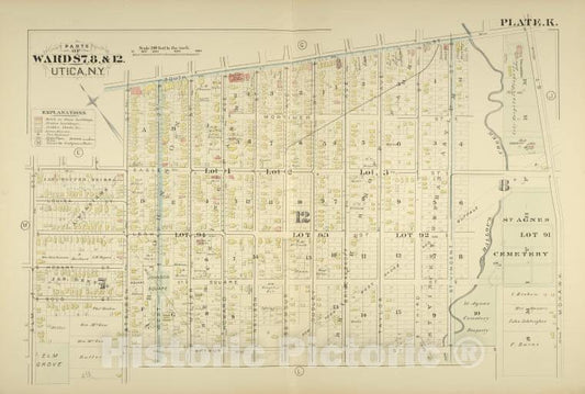Historic Map - 1883 Parts Of Wards 7. 8. & 12. - Vintage Wall Art