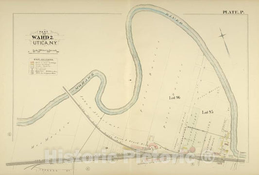 Historic Map - 1883 Utica, New York (N.Y.), Part Of Ward 2. - Vintage Wall Art