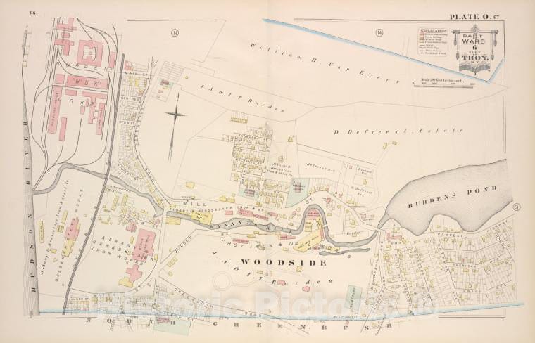 Historic Map - 1881 Troy, New York (N.Y.), Part Of Ward 6. [Plate O.] - Vintage Wall Art