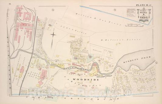 Historic Map - 1881 Troy, New York (N.Y.), Part Of Ward 6. [Plate O.] - Vintage Wall Art