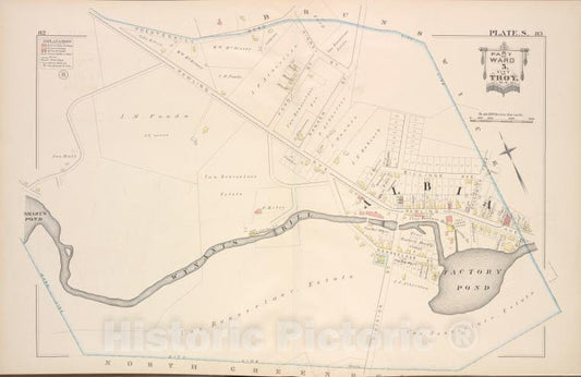 Historic Map - 1881 Troy, New York (N.Y.), Part Of Ward 5. [Plate S.] - Vintage Wall Art
