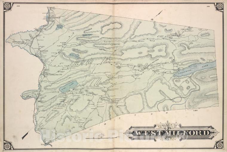 Historic Map - 1877 Passaic County, New Jersey (N.J.), Township Of West Milford [Township] - Vintage Wall Art
