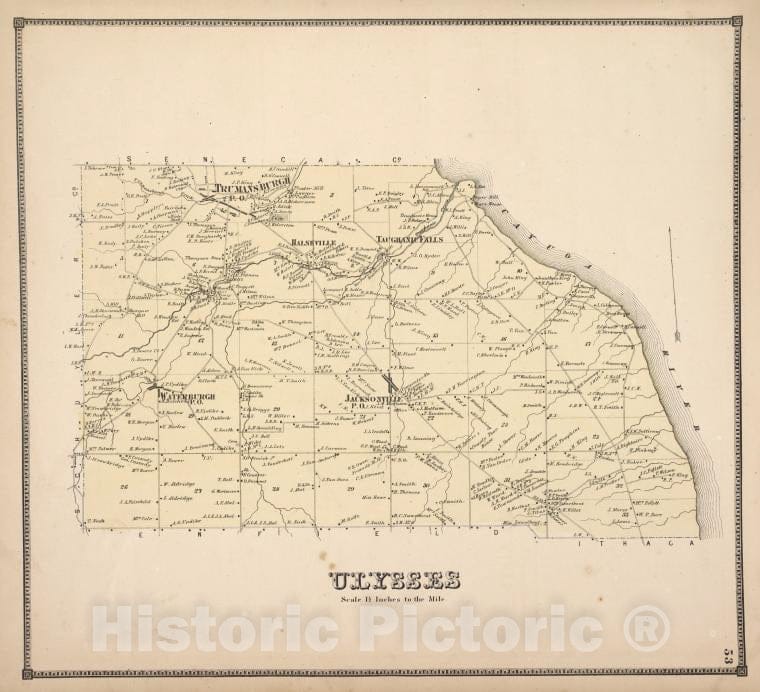 Historic 1866 Map - Ulysses [Township] - Vintage Wall Art