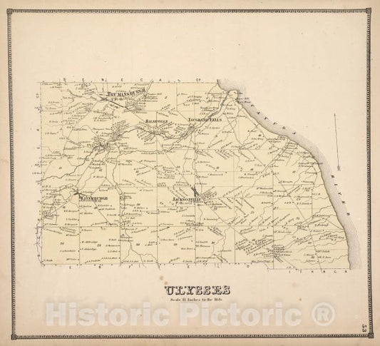 Historic 1866 Map - Ulysses [Township] - Vintage Wall Art