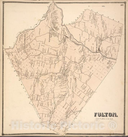Historic 1866 Map - Fulton. [Township] - Vintage Wall Art