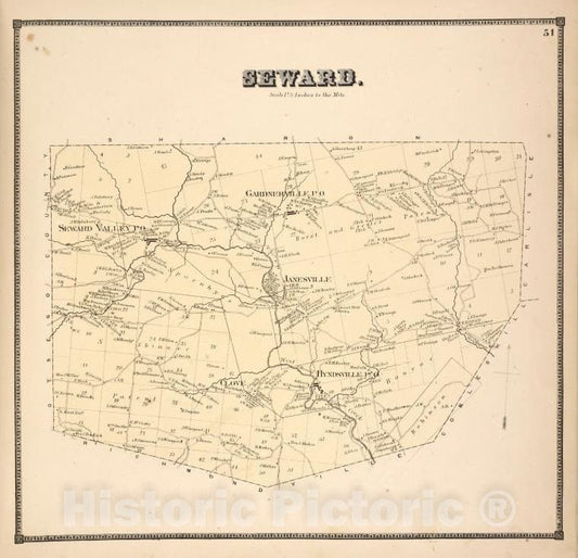 Historic 1866 Map - Seward. [Township] - Vintage Wall Art