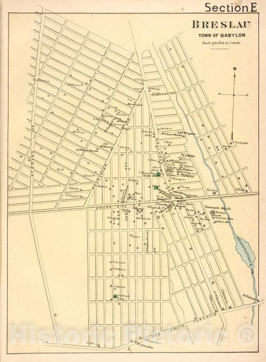 Historic Map - 1888 Suffolk County, New York (N.Y.), Breslau. [Village] - Vintage Wall Art