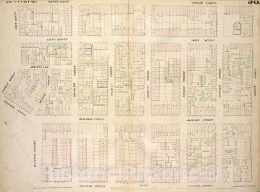 Historic 1854 Map - [Plate 58: Map Bounded By West 4Th Street, East 4Th Street, Gree - Vintage Wall Art