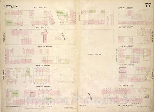 Historic 1854 Map - [Plate 77: Map Bounded By West 27Th Street, East 27Th Street, Fo - Vintage Wall Art