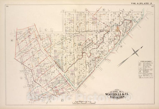 Historic Map - 1880 Brooklyn (New York, N.Y.), Sixth St N.6Th St Fifth St Union Ave, Tenth St Grand St; Seventh St Eighth St Ninth St Hope St Ainslie St N - Vintage Wall Art