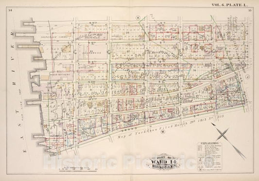 Historic Map - 1880 Brooklyn (New York, N.Y.), N.6Th St Sixth St Grand St East River; - Vintage Wall Art