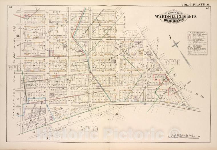 Historic Map - 1880 Brooklyn (New York, N.Y.),Grand St Eleventh St S.2Nd St Union Ave, Broadway, Division Ave, Seventh St; S.1St St S.2Nd St S.3Rd St S.4T - Vintage Wall Art