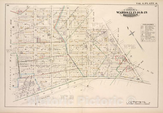 Historic Map - 1880 Brooklyn (New York, N.Y.),Grand St Eleventh St S.2Nd St Union Ave, Broadway, Division Ave, Seventh St; S.1St St S.2Nd St S.3Rd St S.4T - Vintage Wall Art