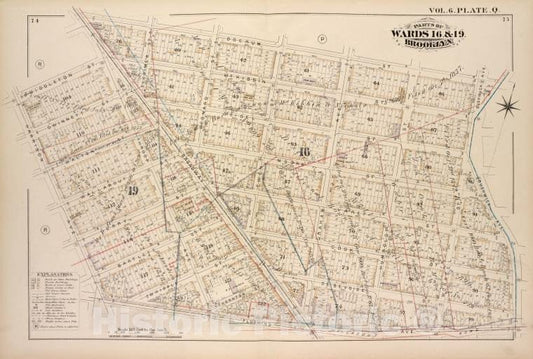 Historic Map - 1880 Brooklyn (New York, N.Y.), Boerum St Bushwick Ave, Flushing Ave, Harrison Ave, Middleton St Broadway; - Vintage Wall Art