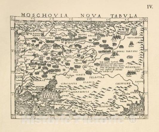 Historic 1899 Map - Karta Rossii By Ia. Gastal'Do 1548 Iz Italianskago Izdaniia Geografii Ptolemeia, Venetiis, 1548. Tekst Str.9 - Russia - Vintage Wall Art