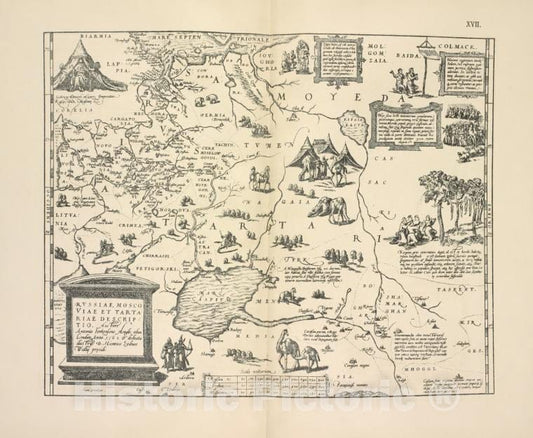 Historic 1899 Map - Karta Rossii Dzhenkinsona 1562G. Tekst Str.10. - Russia - Vintage Wall Art