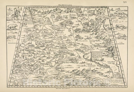 Historic Map - 1899 Russia, Karta Rossii Gerbershteina, Gravirivannaia Na Derevie Ia.Gastal'Do Dlia Italianskago Perevoda Zapisok O Moskovii, Venetiis - Vintage Wall Art
