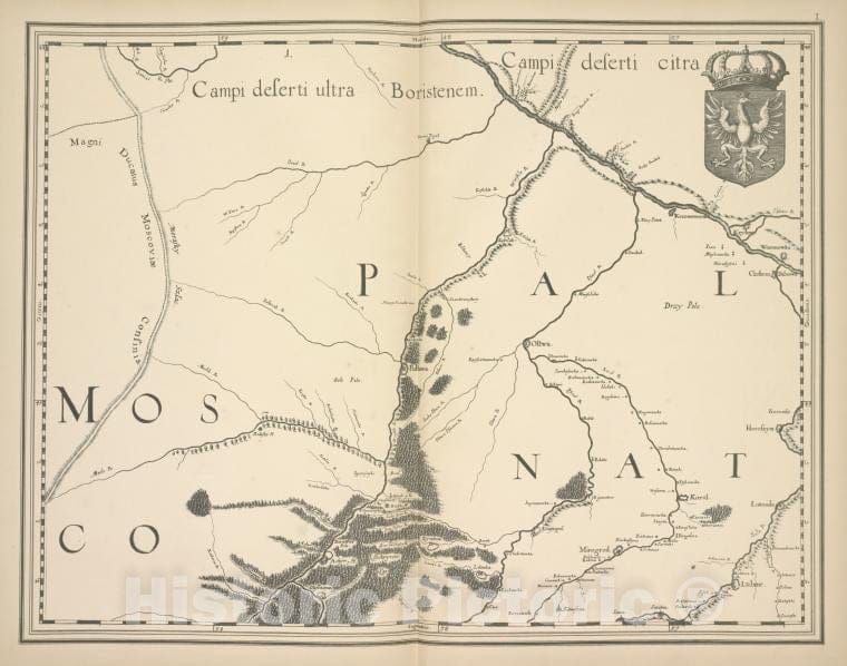 Historic 1899 Map - Spetsial'Naia Karta Ukrainy G.De Boplana1650G. Tekst Str.21 - Russia - Vintage Wall Art