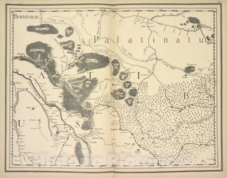 Historic 1899 Map - Spetsial'Naia Karta Ukrainy G.De Boplana1650G. Tekst Str.21 - Russia - Vintage Wall Art, V3