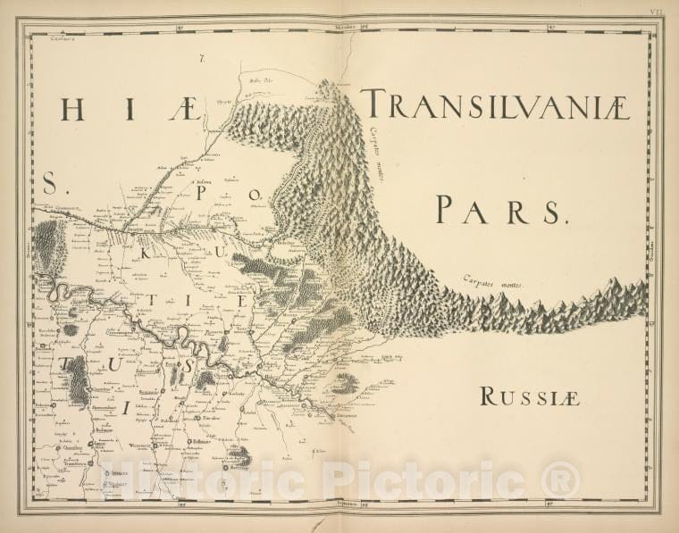 Historic 1899 Map - Spetsial'Naia Karta Ukrainy G.De Boplana1650G. Tekst Str.21 - Russia - Vintage Wall Art, V6