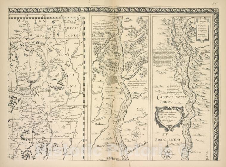 Historic 1899 Map - Karta Litvy Kn. N.Khr.Radzivila, 1613G. Str.3 - Russia - Vintage Wall Art, V3