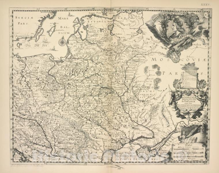 Historic 1899 Map - Pol'Sha Boplana, Izd. Sandrartom. Str.24 - Russia - Vintage Wall Art