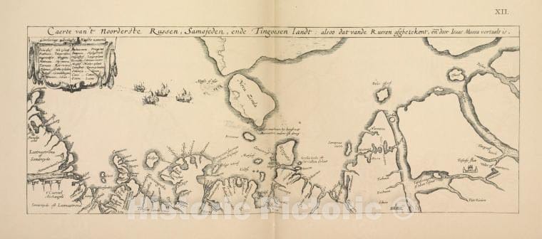 Historic 1899 Map - Karta Berega Severnoi Rossii I.Massy 1612G. Str.16 - Russia - Vintage Wall Art