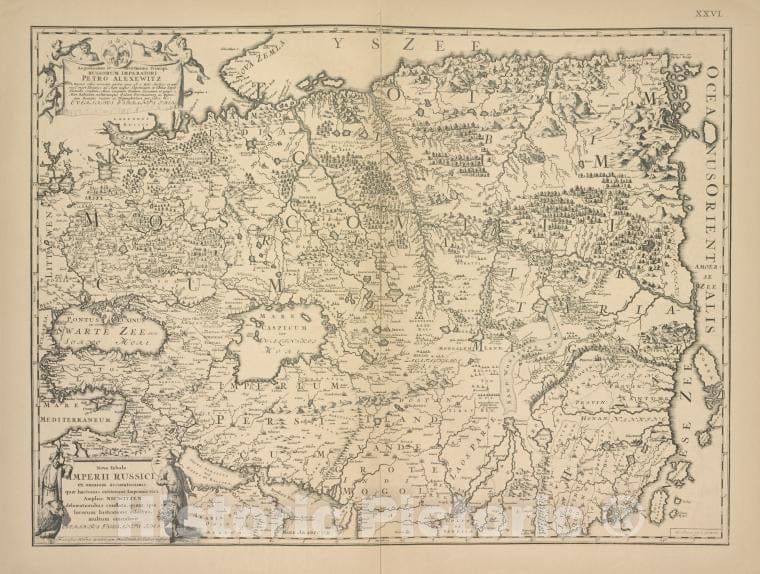 Historic 1899 Map - Kopiia S Karty Sibiri N.Vitsena, Sniataia E.I.Idesom. Str.27, 28 - Russia - Vintage Wall Art