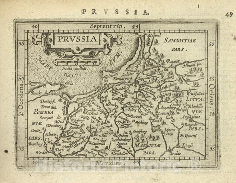 Historic Map - 1603 Baltic Sea, Prussia, Abraham Ortelius - Vintage Wall Art