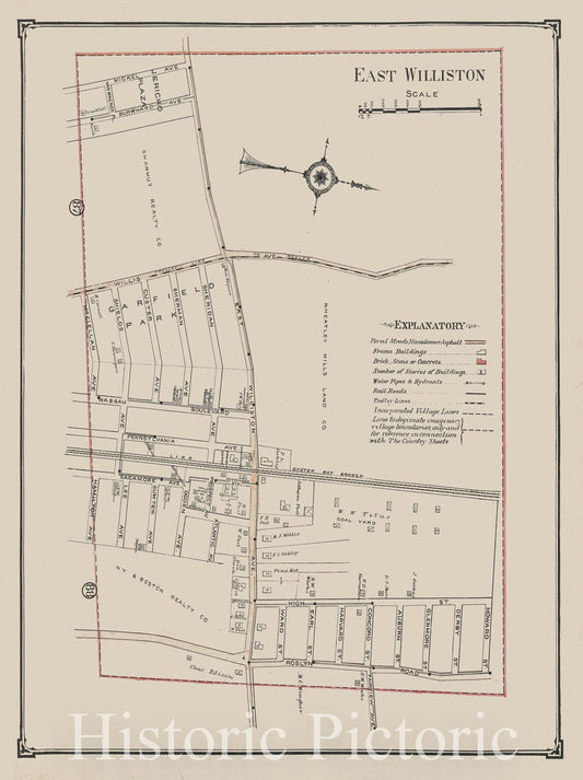 Historic Map - East Williston - Nassau County (N.Y.)- New York (State) - Nassau County - Vintage Wall Art