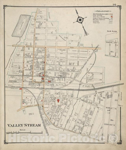 Historic Map - Valley Stream - Nassau County (N.Y.)- New York (State) - Nassau County - Vintage Wall Art