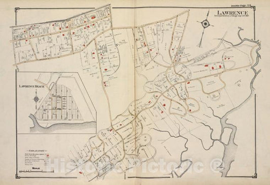 Historic Map - Lawrence Beach; Lawrence - Nassau County (N.Y.)- New York (State) - Nassau County - Vintage Wall Art