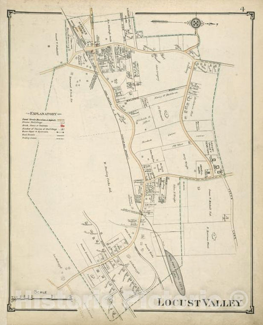Historic Map - Locust Valley - Nassau County (N.Y.)- New York (State) - Nassau County - Vintage Wall Art