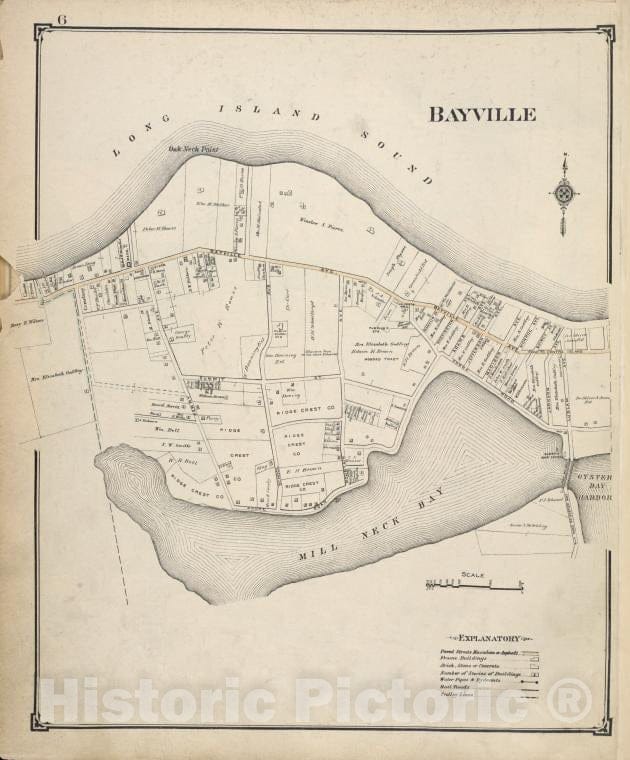 Historic Map - Bayville - Nassau County (N.Y.)- New York (State) - Nassau County - Vintage Wall Art
