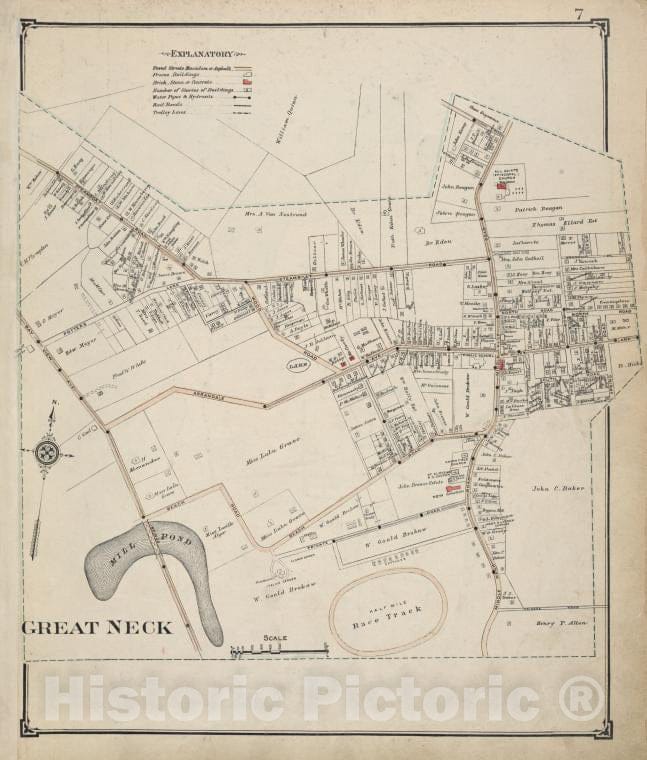 Historic Map - Great Neck - Nassau County (N.Y.)- New York (State) - Nassau County - Vintage Wall Art