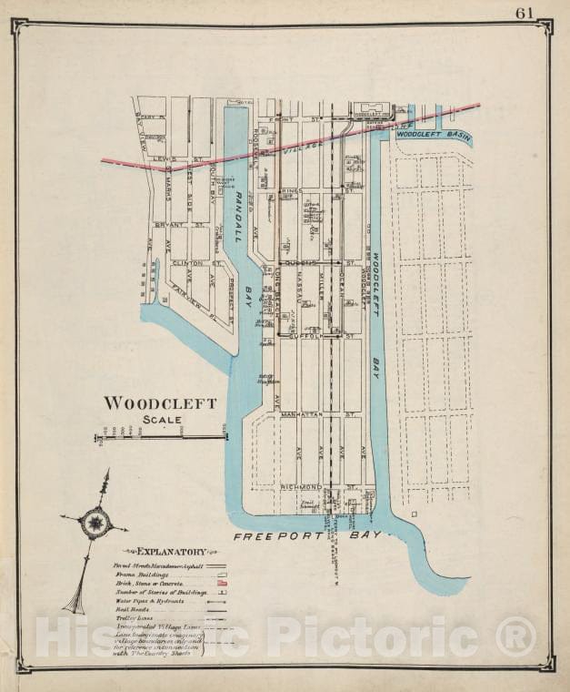 Historic Map - Woodcleft - Nassau County (N.Y.)- New York (State) - Nassau County - Vintage Wall Art