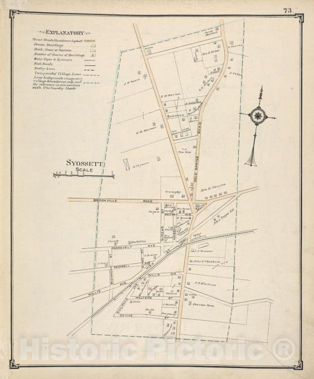 Historic Map - Syossett - Nassau County (N.Y.)- New York (State) - Nassau County - Vintage Wall Art