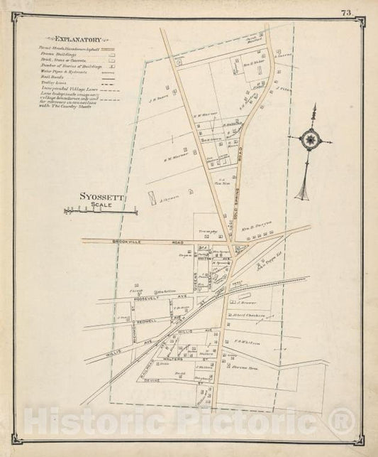 Historic Map - Syossett - Nassau County (N.Y.)- New York (State) - Nassau County - Vintage Wall Art