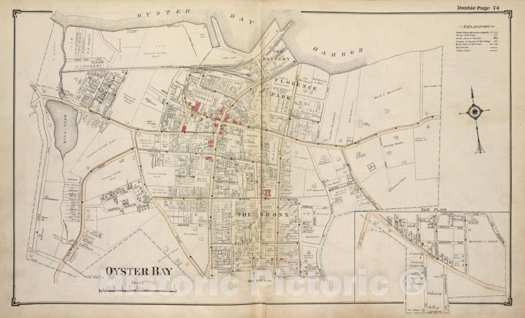 Historic Map - Oyster Bay - Nassau County (N.Y.)- New York (State) - Nassau County - Vintage Wall Art