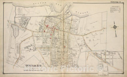 Historic Map - Oyster Bay - Nassau County (N.Y.)- New York (State) - Nassau County - Vintage Wall Art