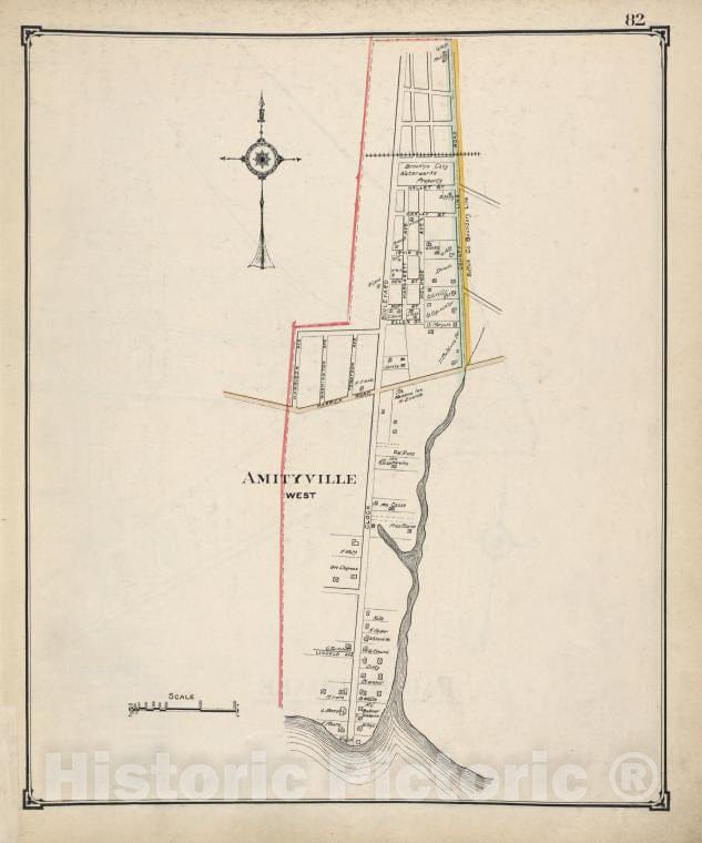Historic Map - Amityville West - Nassau County (N.Y.)- New York (State) - Nassau County - Vintage Wall Art